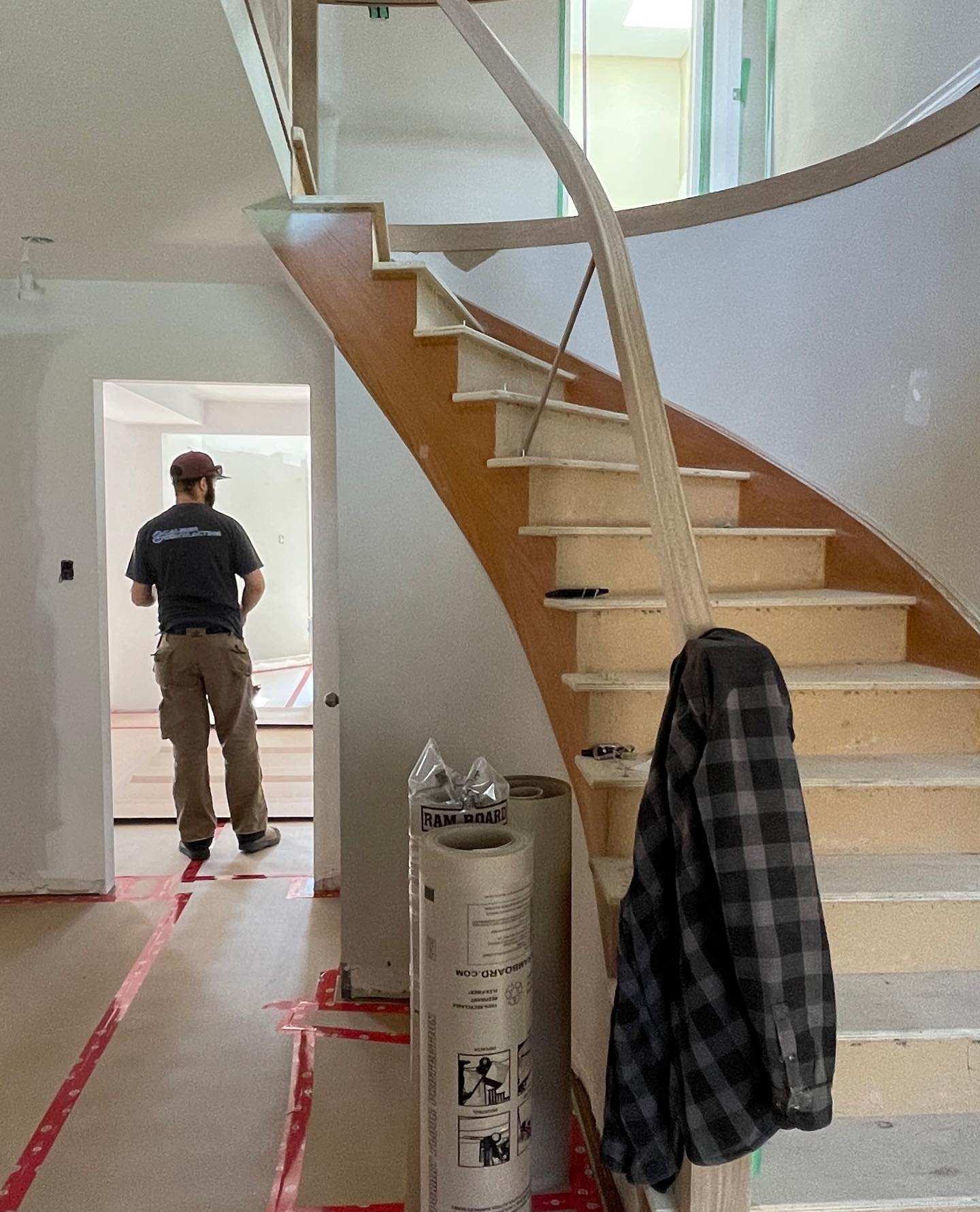 Custom staircase leading to finished basement in Kitchener by Caliber Contracting